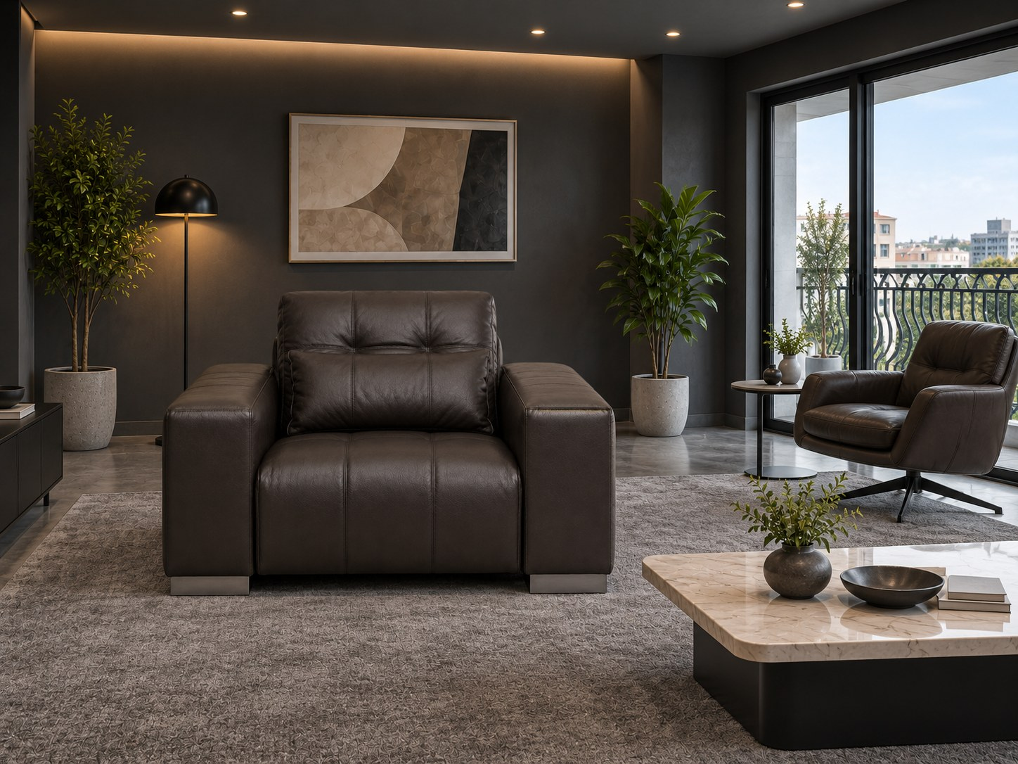Sofa đơn Roma TLI SOFA trong không gian phòng khách hiện đại